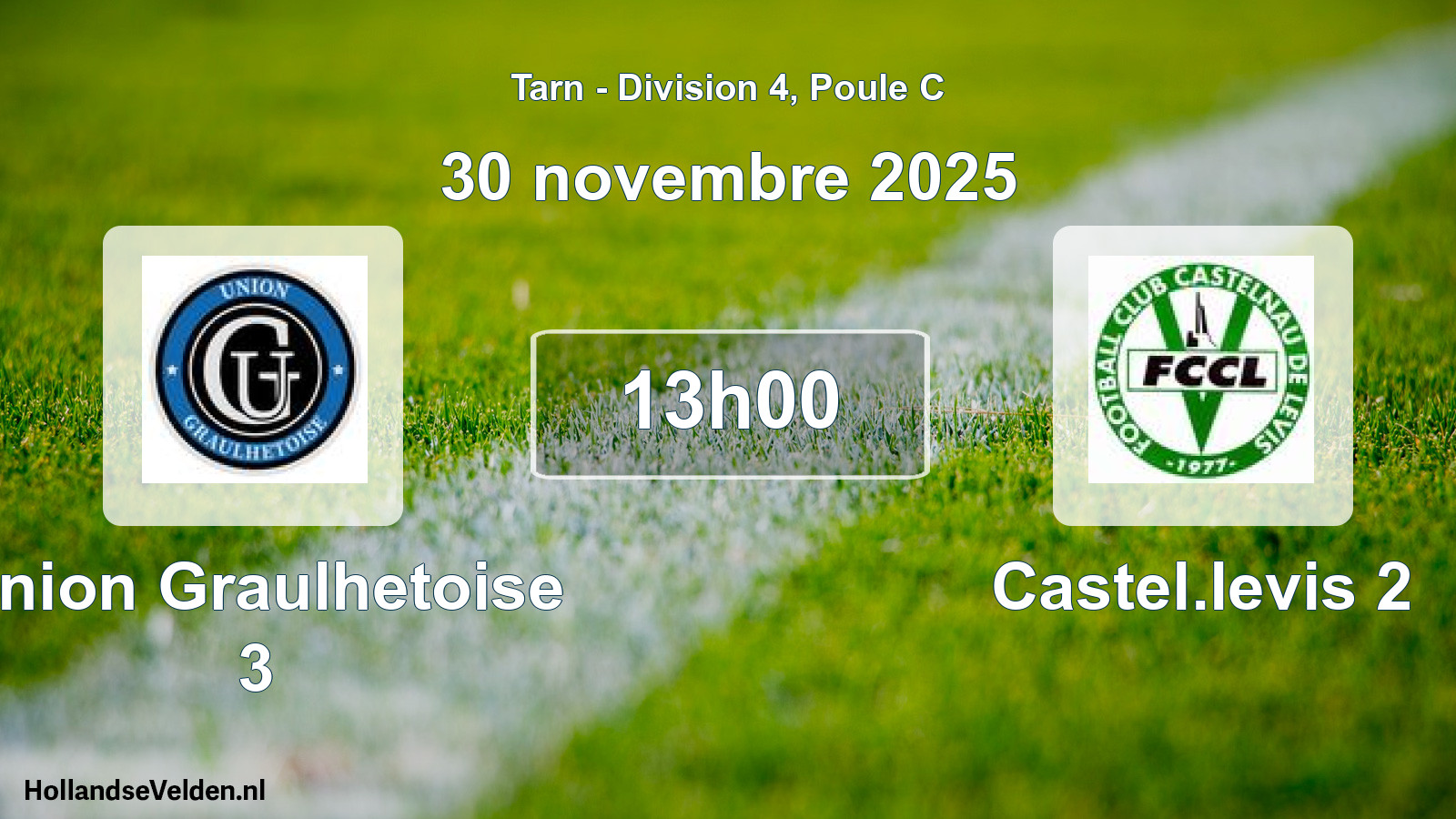 Geplande wedstrijd: Union Graulhetoise 3 - Castel.levis 2 (30 november 2025)