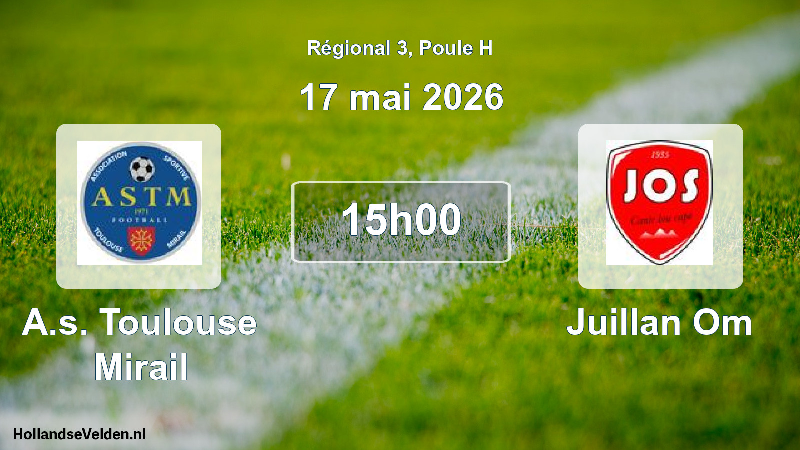 Geplande wedstrijd: A.s. Toulouse Mirail - Juillan Om (17 mai 2026)