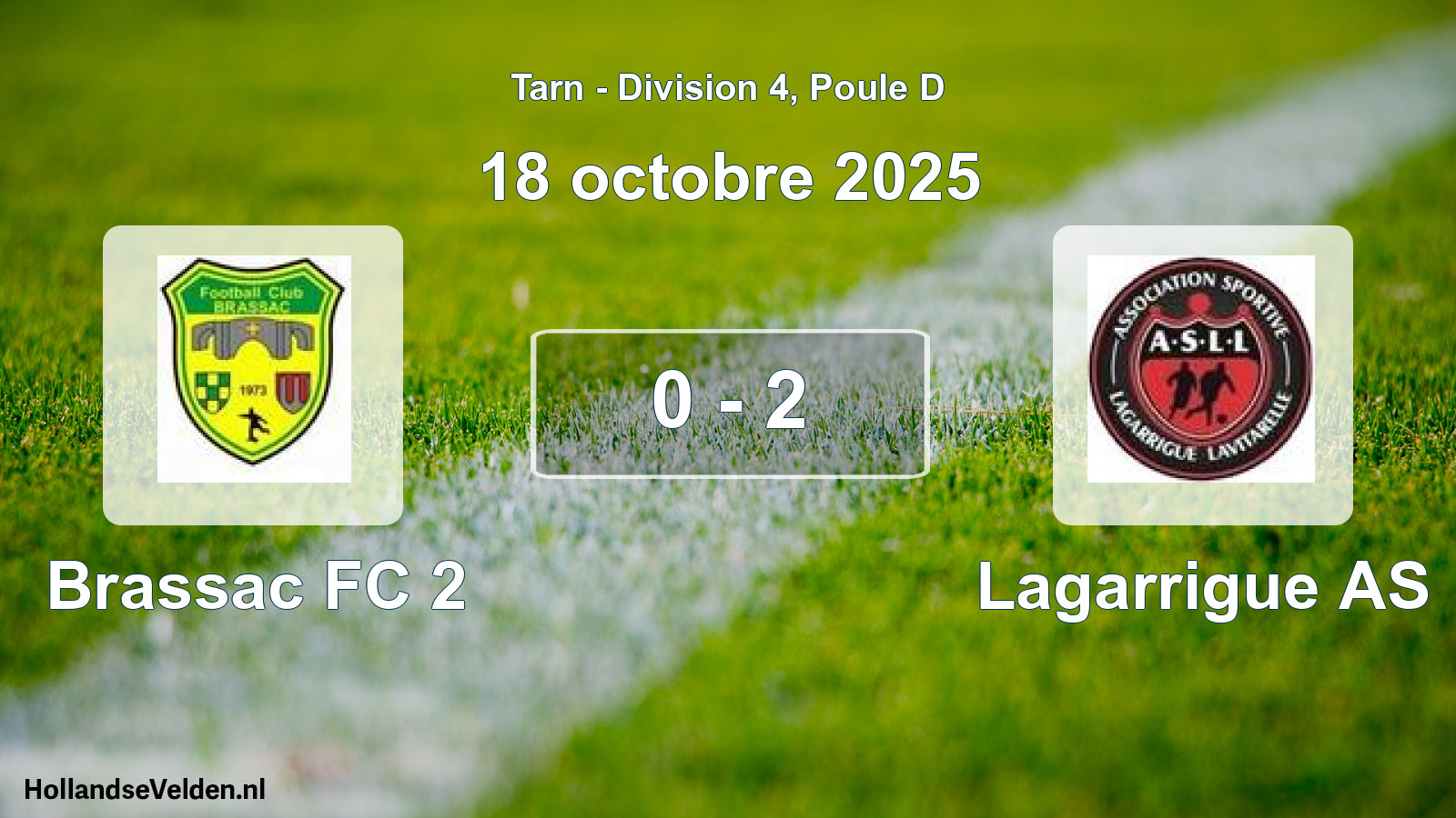Total number of matches played: Brassac FC 2 - Lagarrigue AS 0 - 2 (18 October 2025)