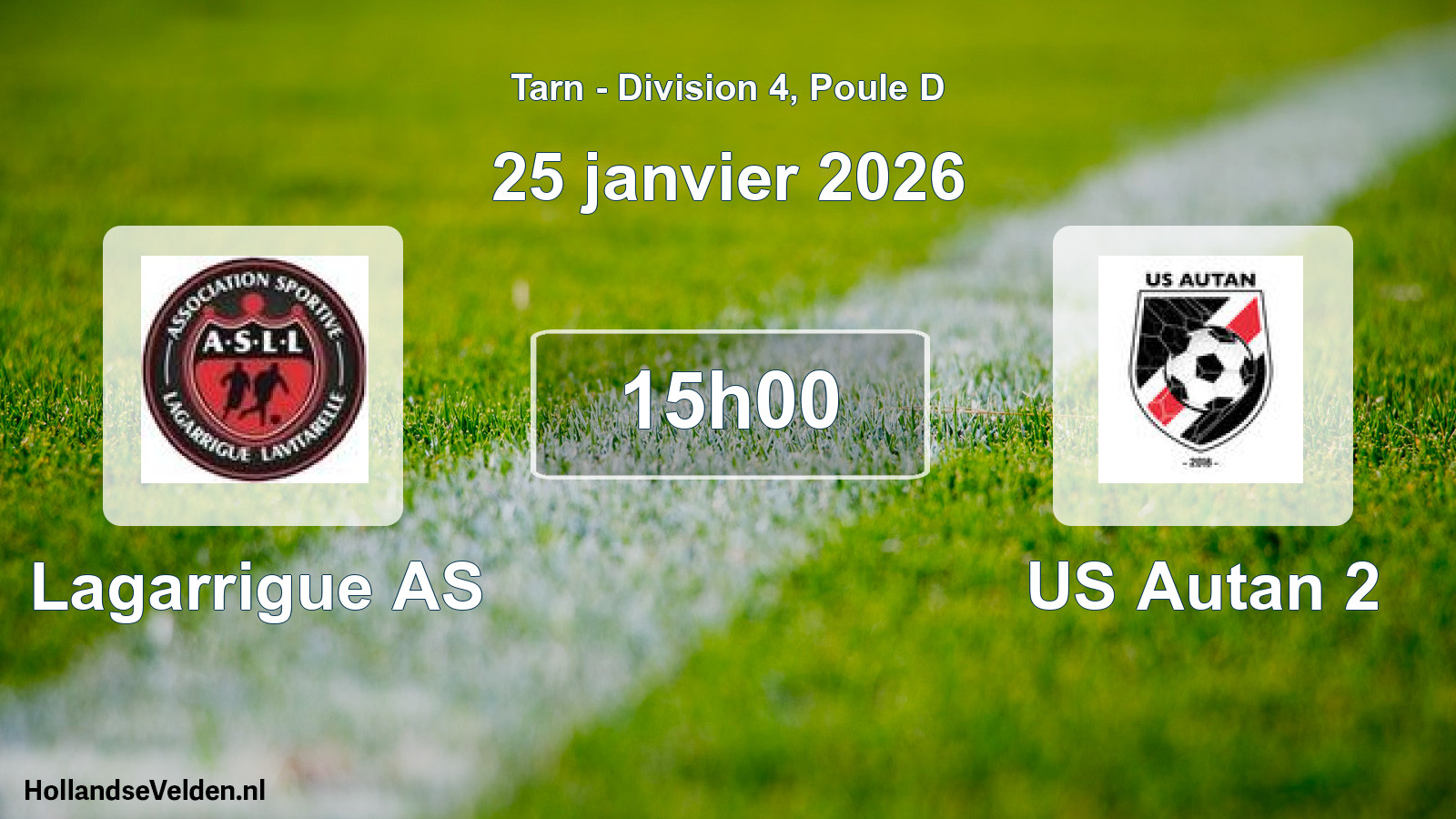 Match programmé: Lagarrigue AS - US Autan 2 (25 janvier 2026)