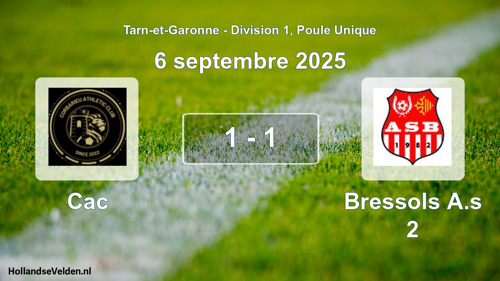 Gespeelde wedstrijd: Cac - Bressols A.s 2 1 - 1 (6 september 2025)
