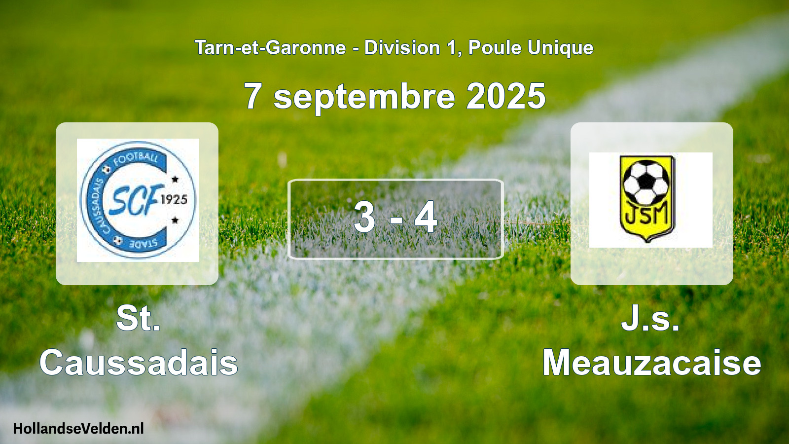 Gespeelde wedstrijd: St. Caussadais - J.s. Meauzacaise 3 - 4 (7 september 2025)