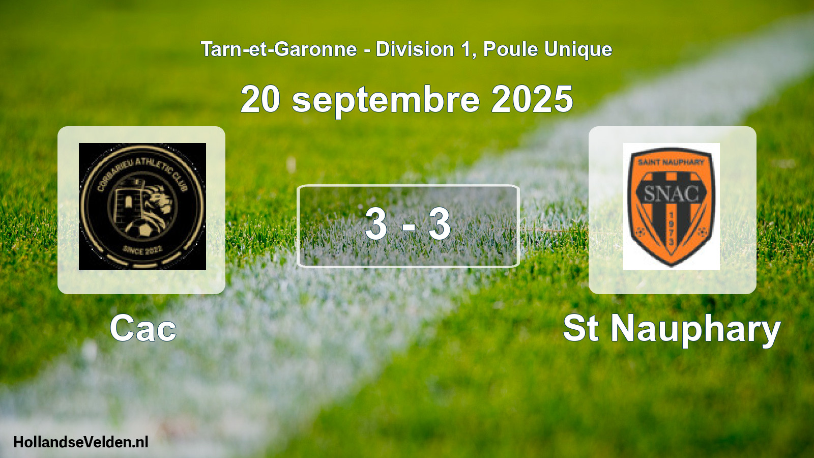 Match joué: Cac - St Nauphary 3 - 3 (20 septembre 2025)