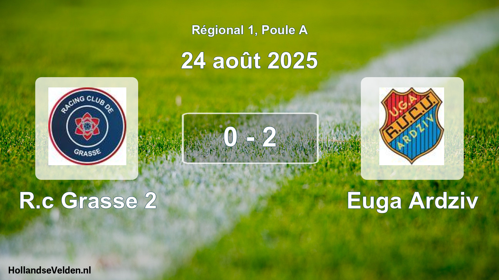 Gespeelde wedstrijd: R.c Grasse 2 - Euga Ardziv 0 - 2 (24 août 2025)