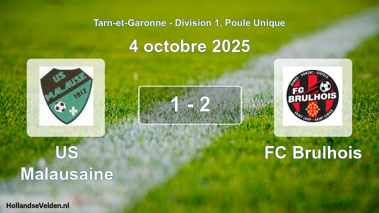 Gespeelde wedstrijd: US Malausaine - FC Brulhois 1 - 2 (4 oktober 2025)