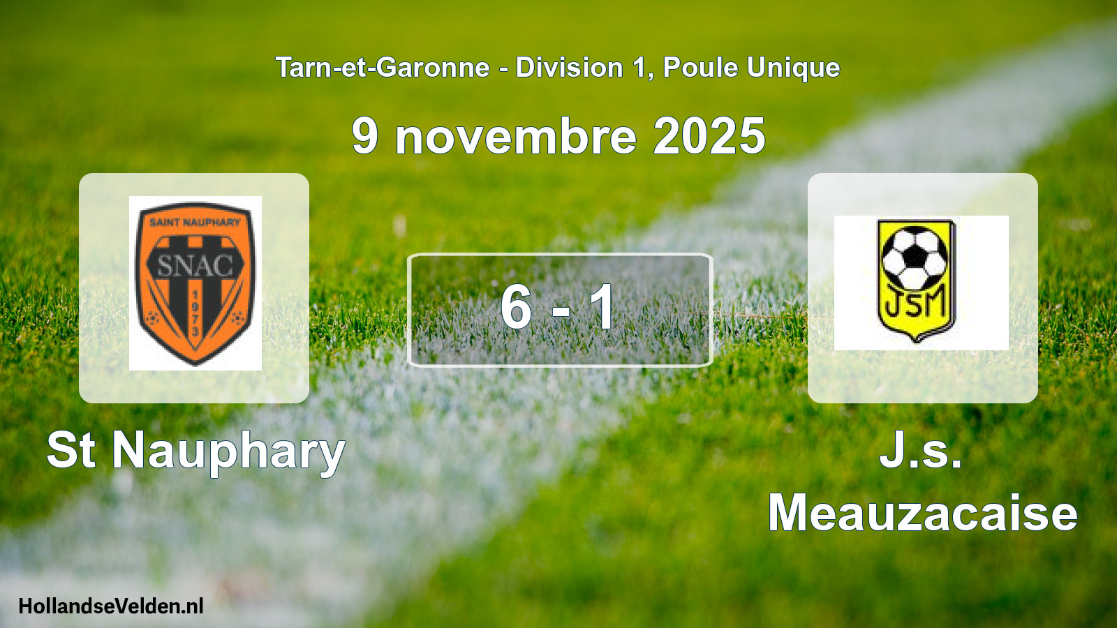 Match joué: St Nauphary - J.s. Meauzacaise 6 - 1 (9 novembre 2025)