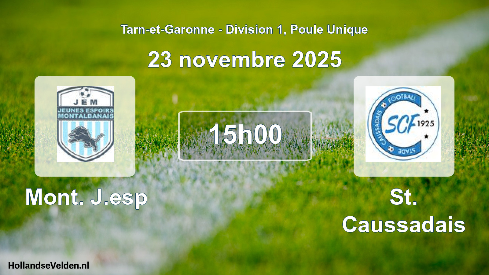 Match programmé: Mont. J.esp - St. Caussadais (23 novembre 2025)