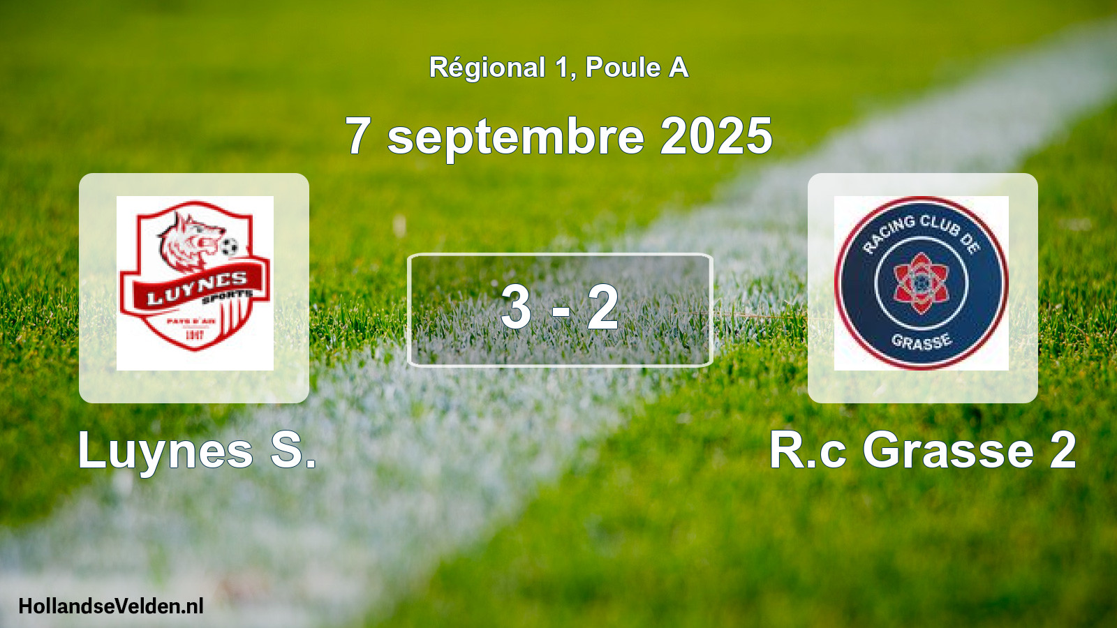 Total number of matches played: Luynes S. - R.c Grasse 2 3 - 2 (7 September 2025)