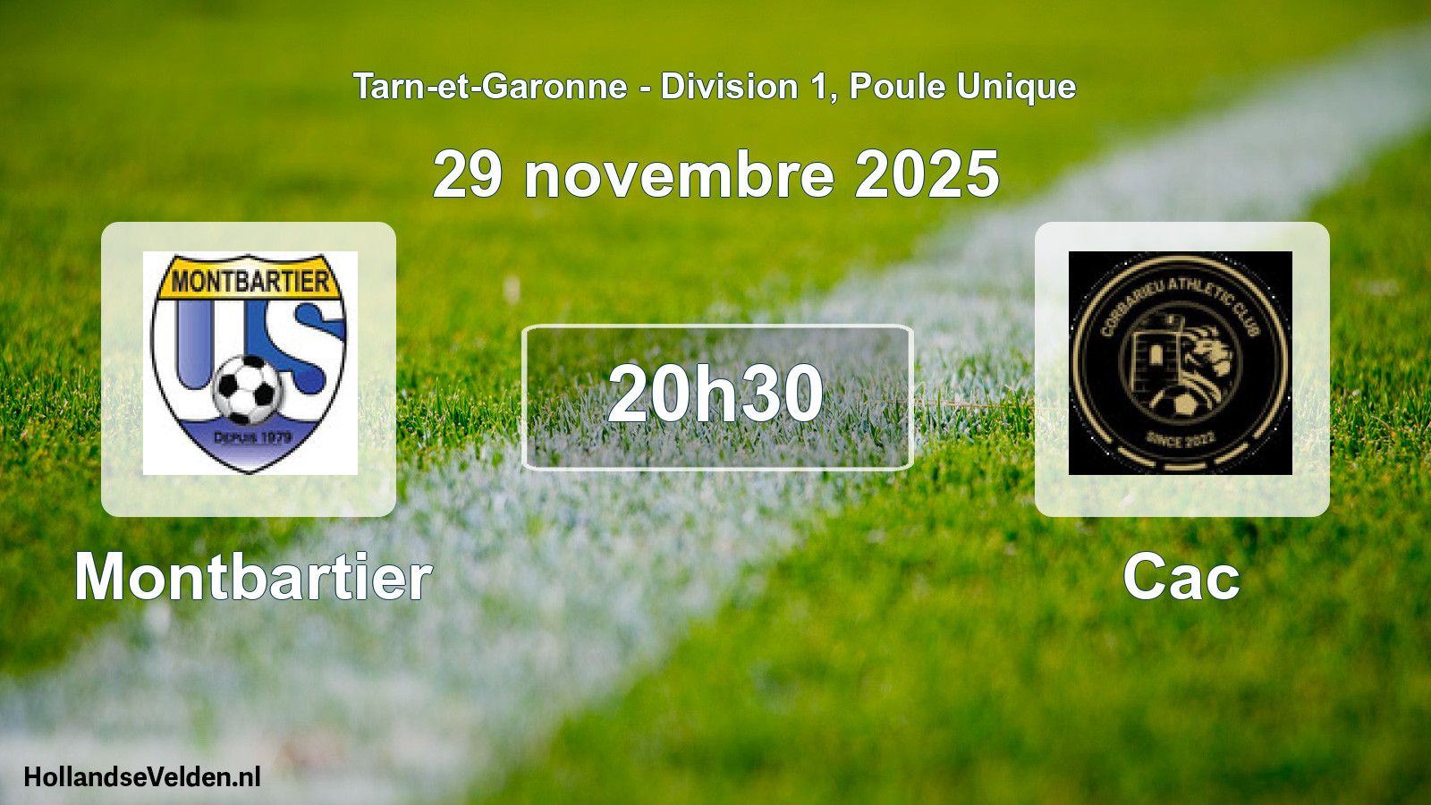 Match programmé: Montbartier - Cac (29 novembre 2025)