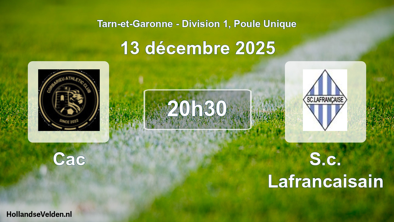 Match programmé: Cac - S.c. Lafrancaisain (13 décembre 2025)