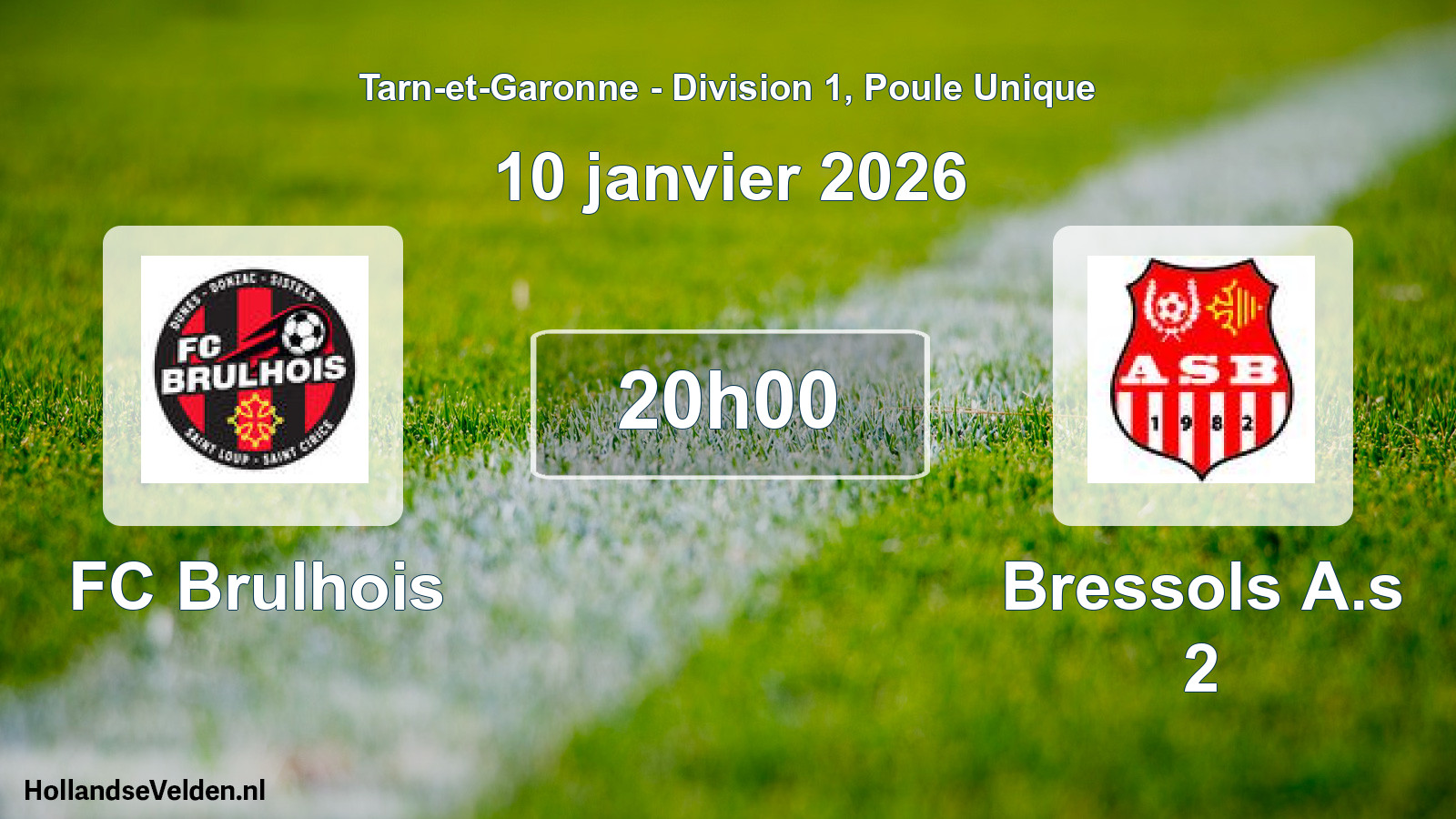 Scheduled Match: FC Brulhois - Bressols A.s 2 (10 January 2026)