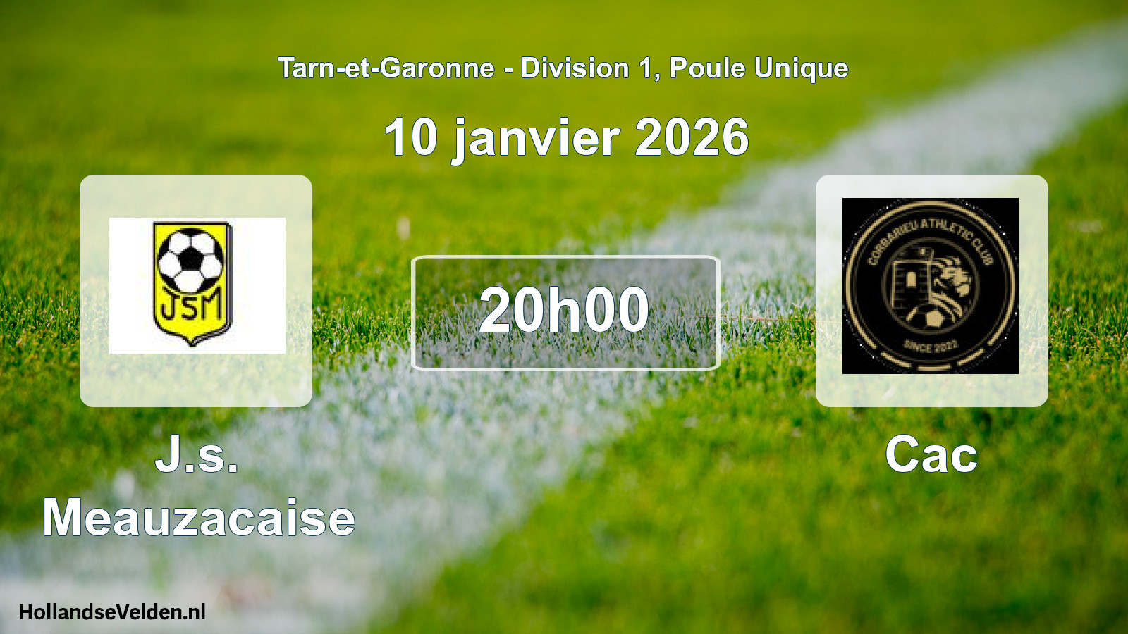 Geplande wedstrijd: J.s. Meauzacaise - Cac (10 januari 2026)