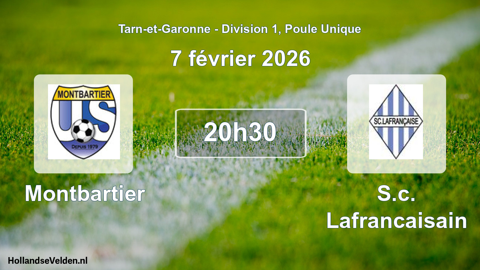 Match programmé: Montbartier - S.c. Lafrancaisain (7 février 2026)