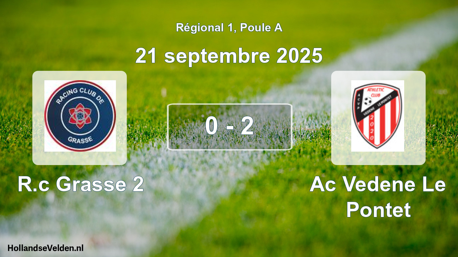 Total number of matches played: R.c Grasse 2 - Ac Vedene Le Pontet 0 - 2 (21 September 2025)