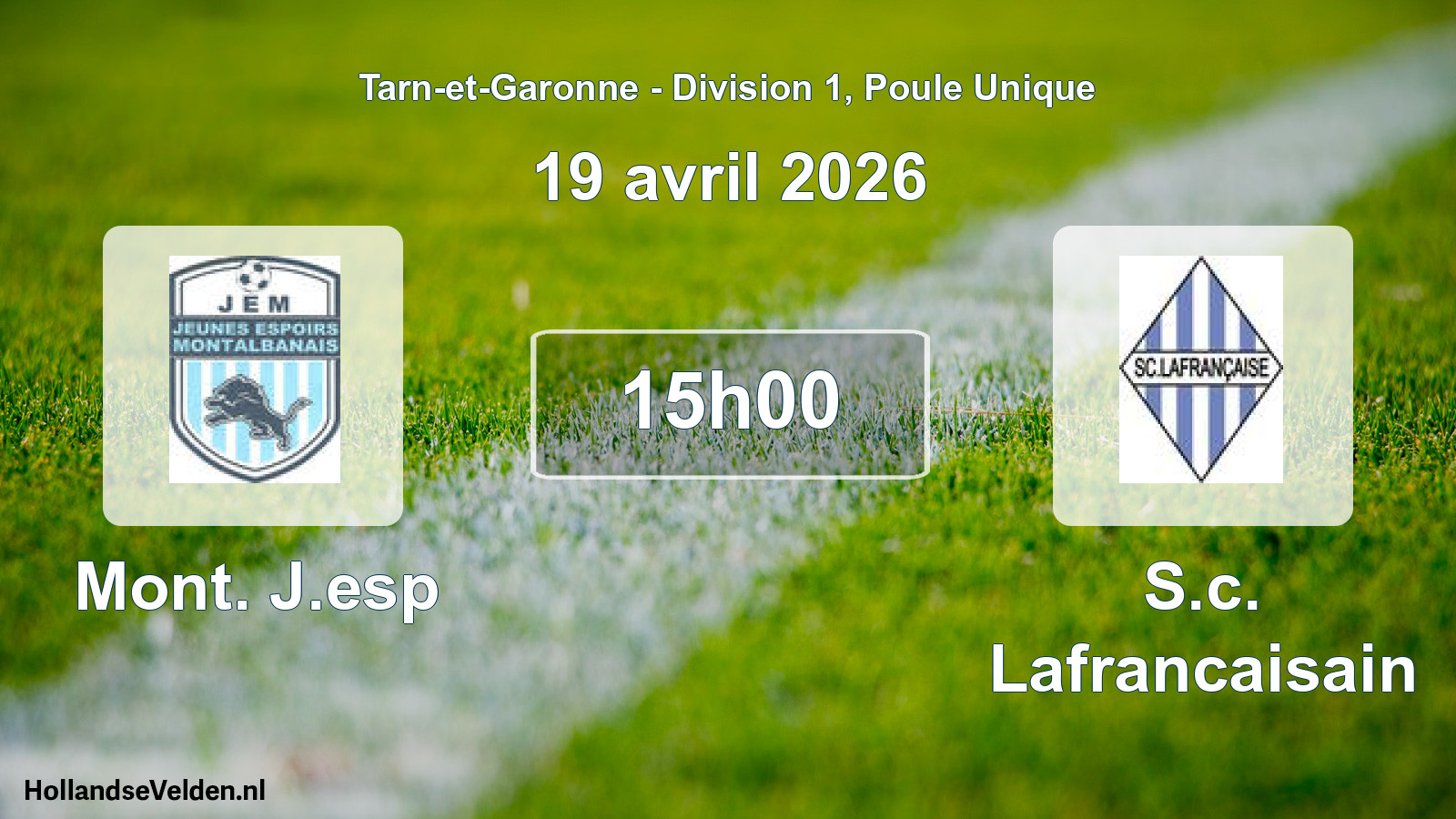 Scheduled Match: Mont. J.esp - S.c. Lafrancaisain (19 April 2026)