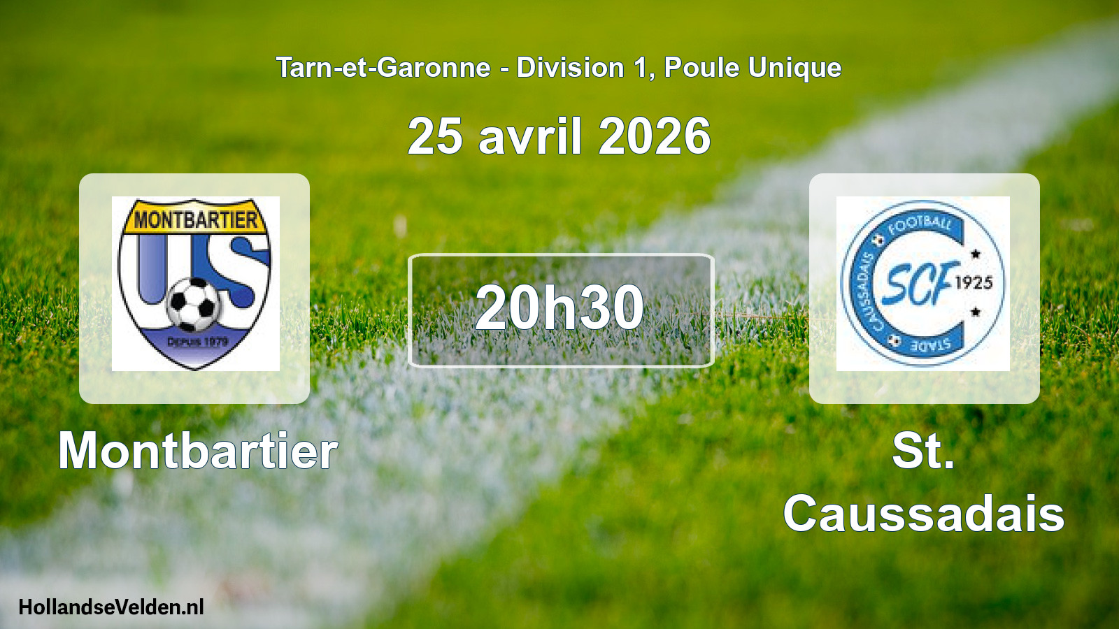 Match programmé: Montbartier - St. Caussadais (25 avril 2026)