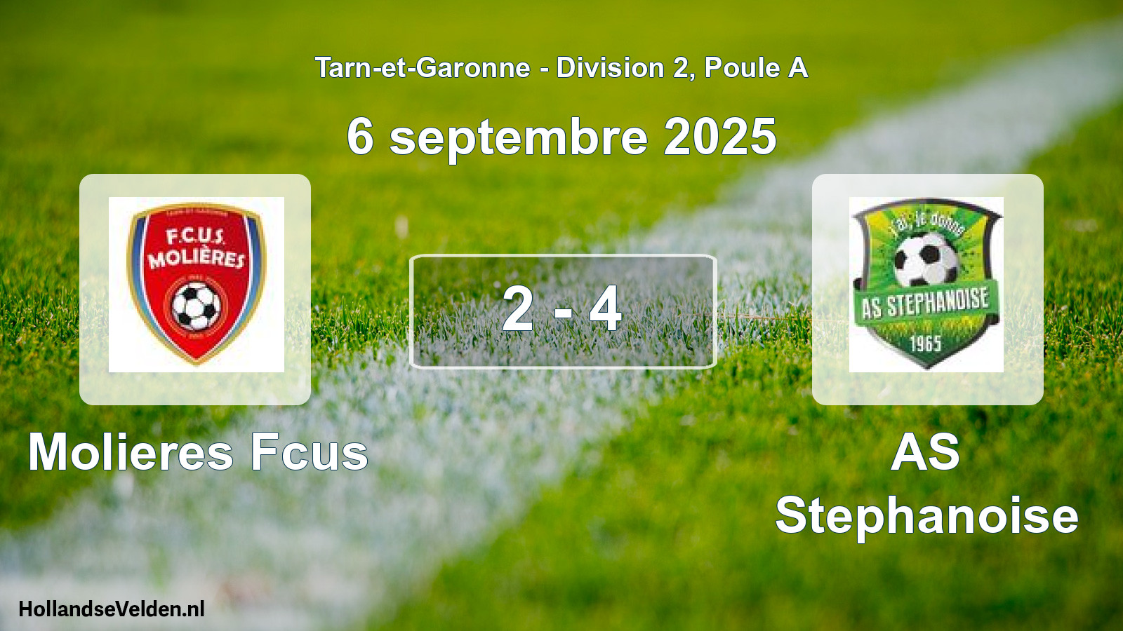 Match joué: Molieres Fcus - AS Stephanoise 2 - 4 (6 septembre 2025)