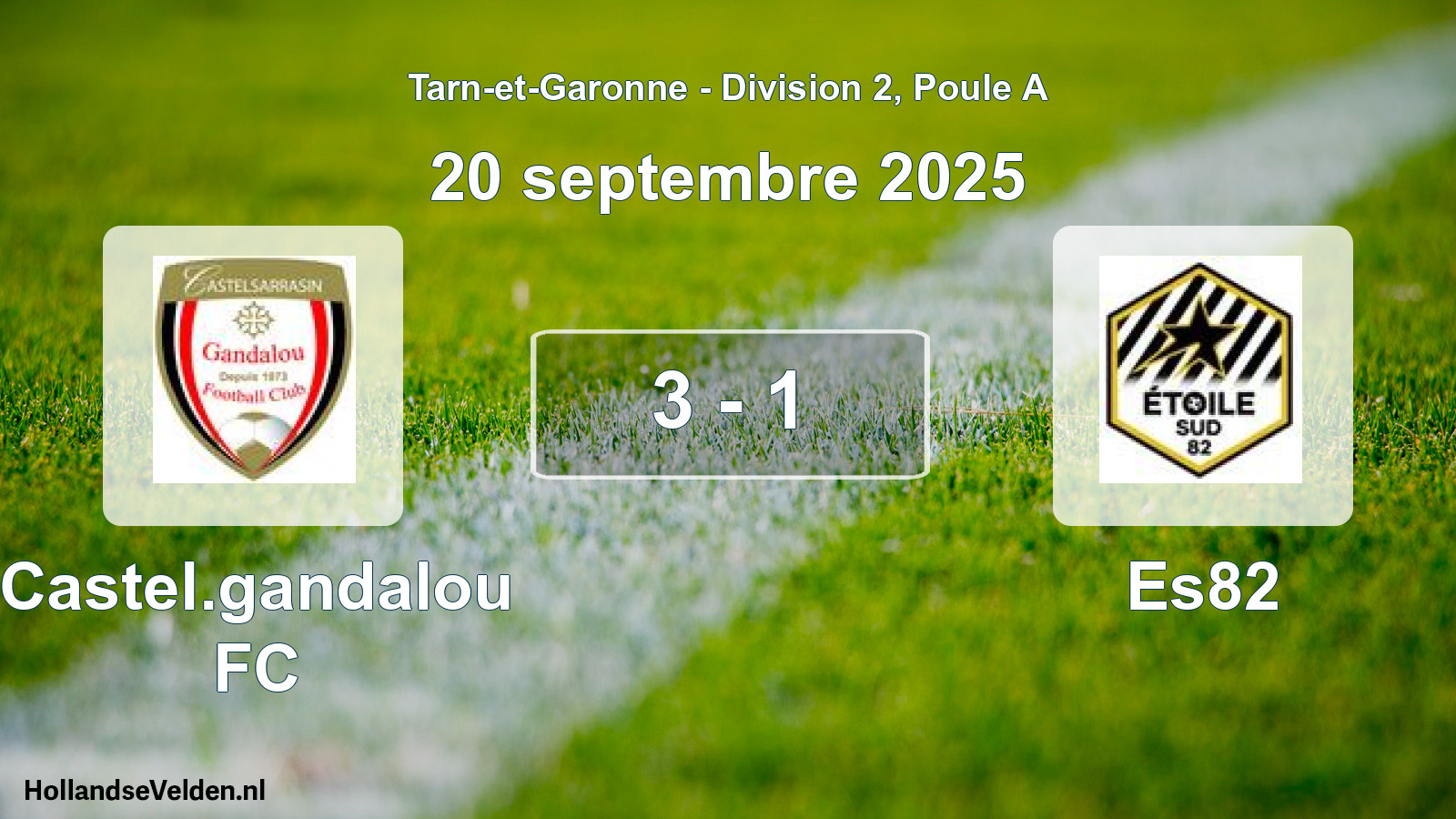 Match joué: Castel.gandalou FC - Es82 3 - 1 (20 septembre 2025)