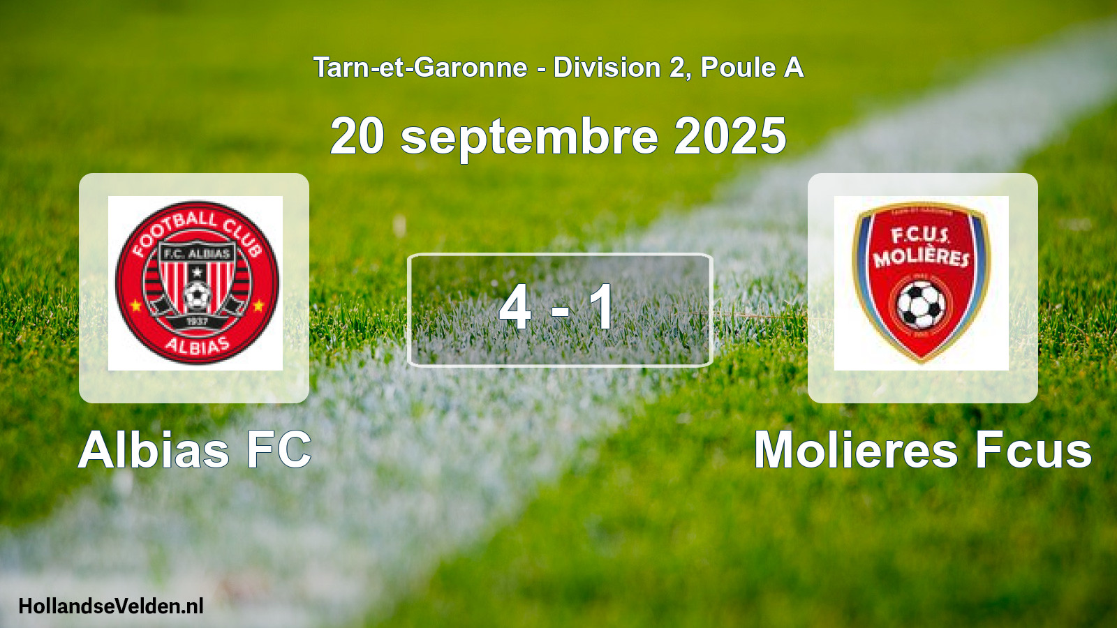 Total number of matches played: Albias FC - Molieres Fcus 4 - 1 (20 September 2025)