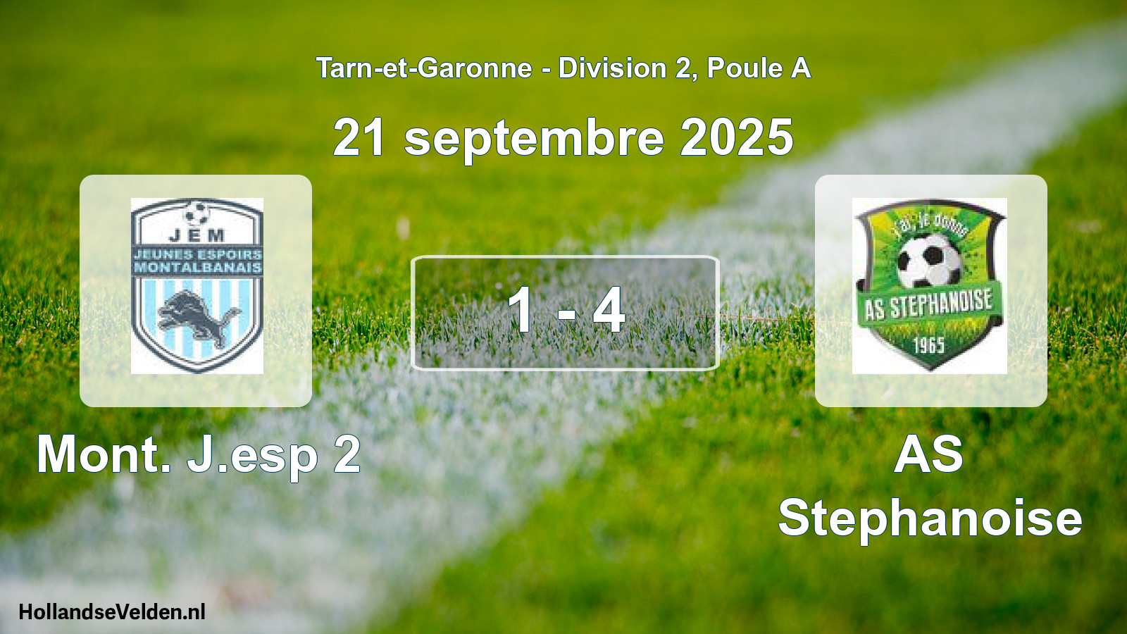 Gespeelde wedstrijd: Mont. J.esp 2 - AS Stephanoise 1 - 4 (21 september 2025)