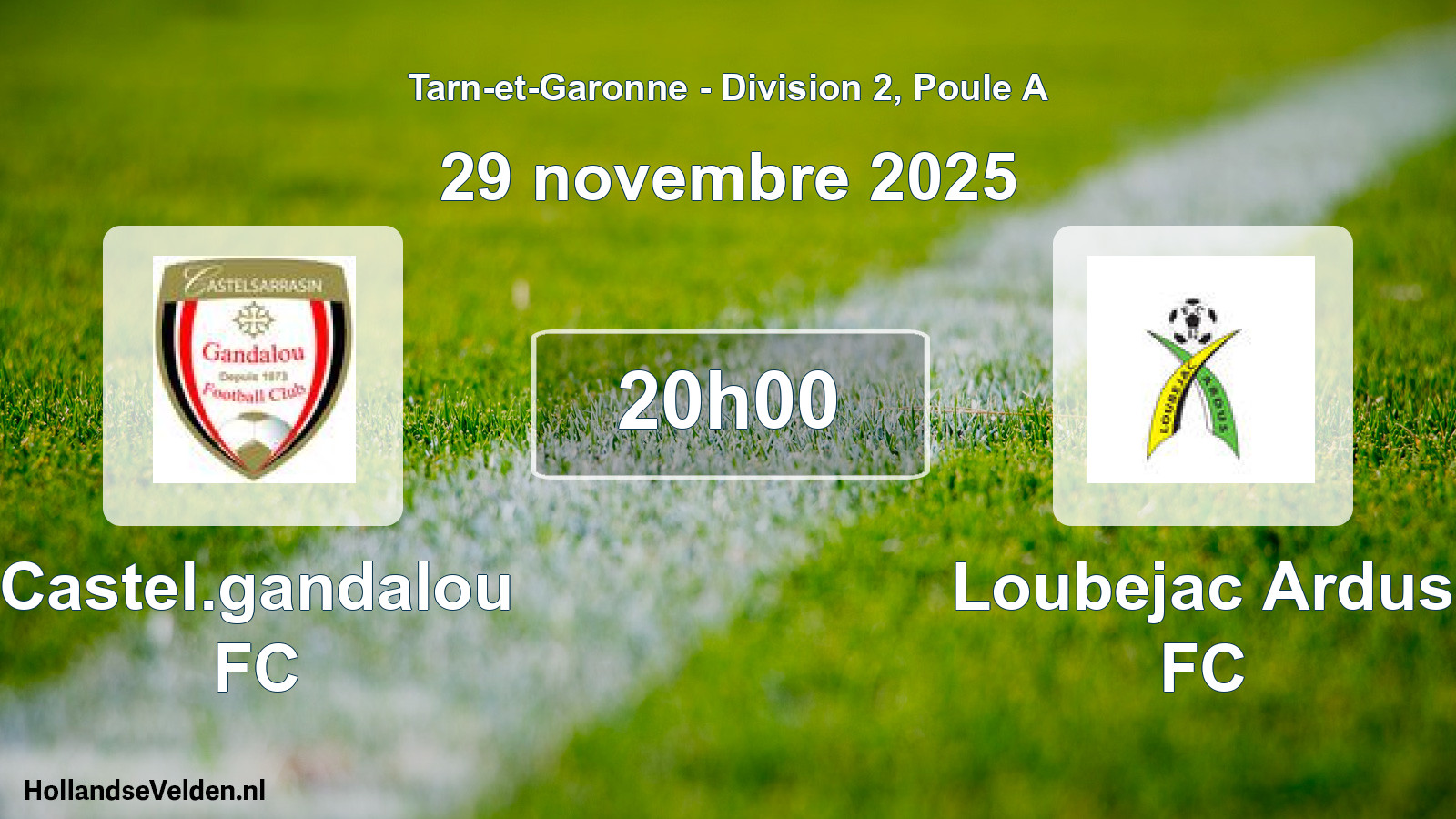 Match programmé: Castel.gandalou FC - Loubejac Ardus FC (29 novembre 2025)