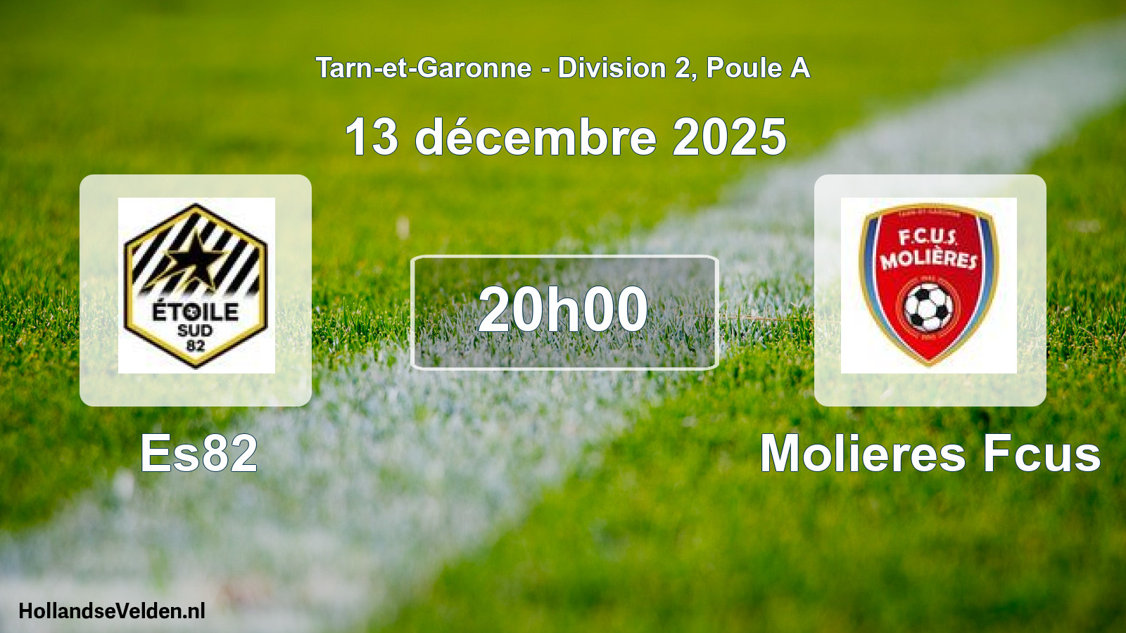 Match programmé: Es82 - Molieres Fcus (13 décembre 2025)