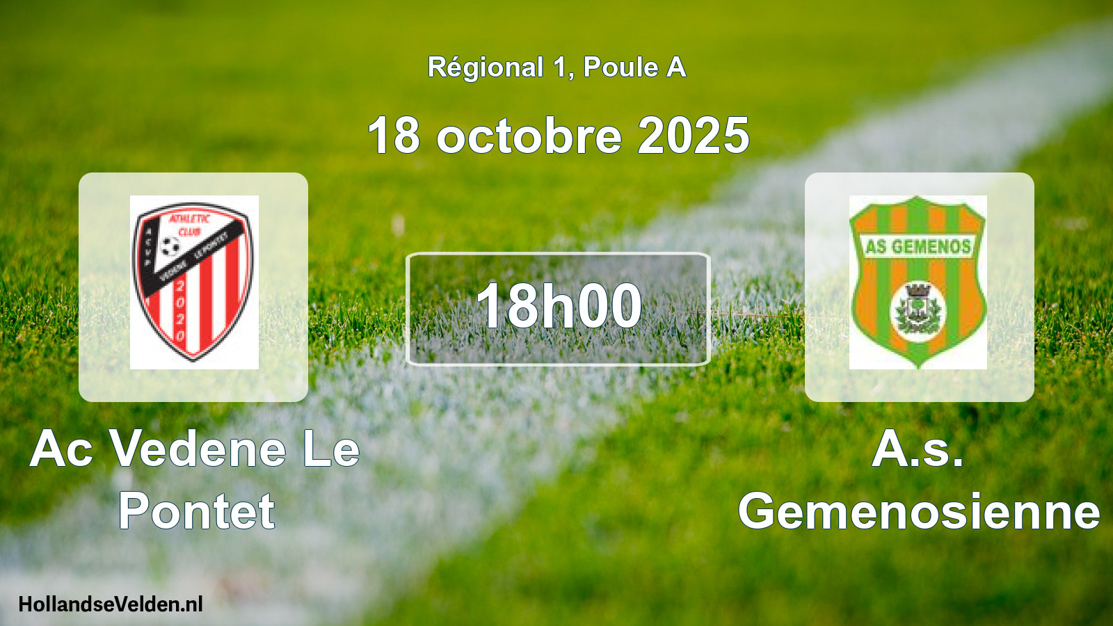 Geplande wedstrijd: Ac Vedene Le Pontet - A.s. Gemenosienne (18 oktober 2025)