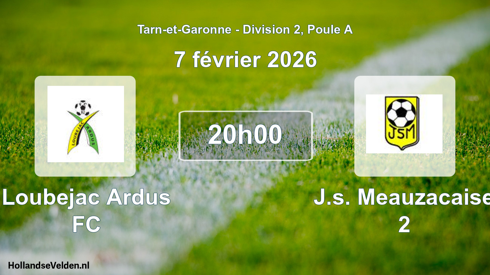 Geplande wedstrijd: Loubejac Ardus FC - J.s. Meauzacaise 2 (7 februari 2026)
