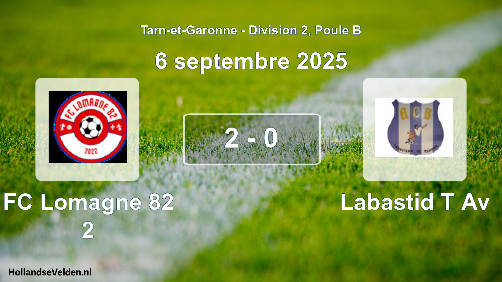 Total number of matches played: FC Lomagne 82 2 - Labastid T Av 2 - 0 (6 September 2025)