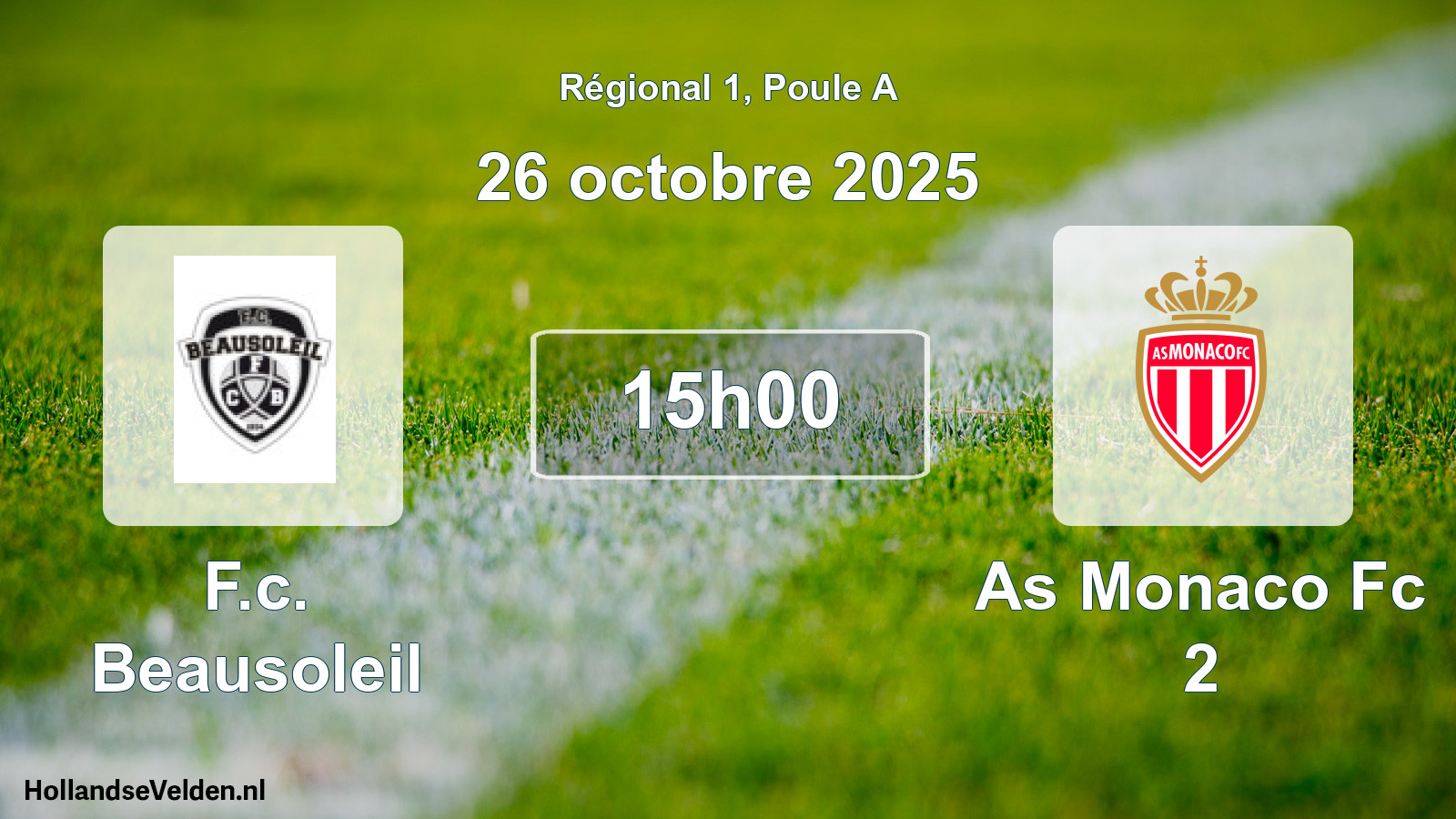 Geplande wedstrijd: F.c. Beausoleil - As Monaco Fc 2 (26 oktober 2025)