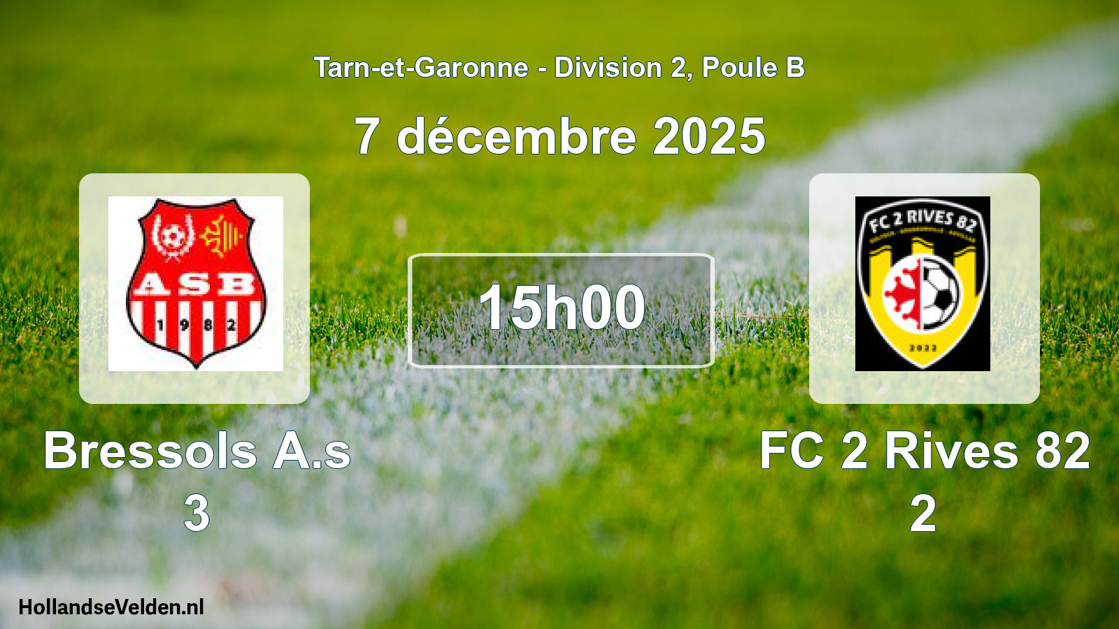 Scheduled Match: Bressols A.s 3 - FC 2 Rives 82 2 (7 December 2025)