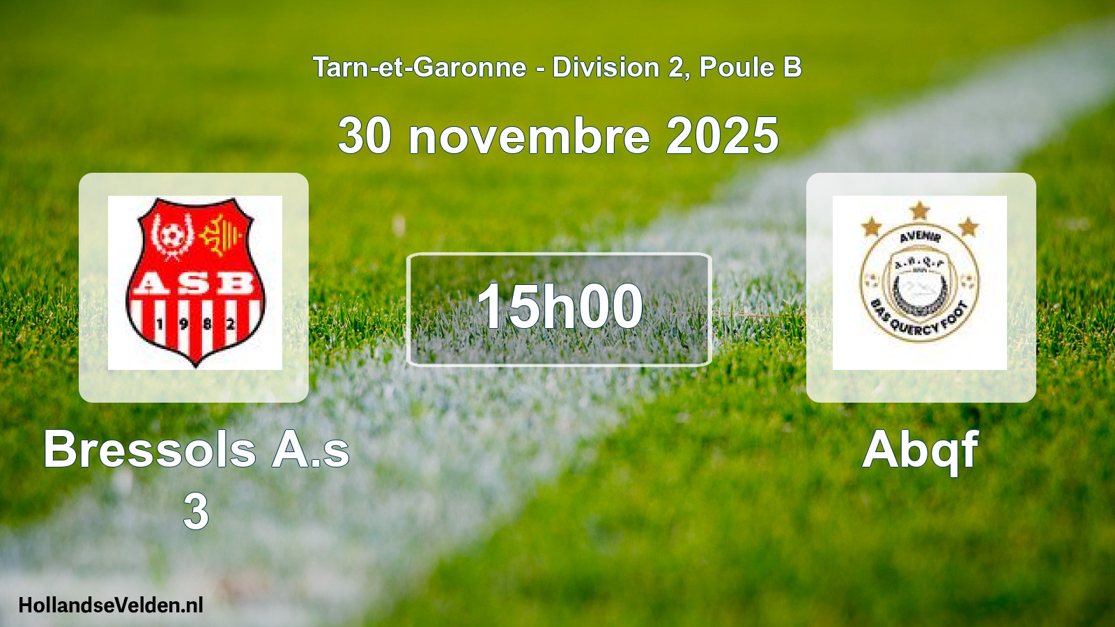 Scheduled Match: Bressols A.s 3 - Abqf (30 November 2025)