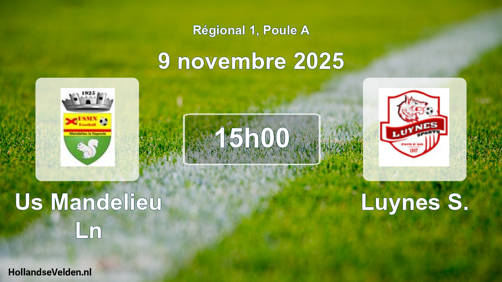 Geplande wedstrijd: Us Mandelieu Ln - Luynes S. (9 november 2025)