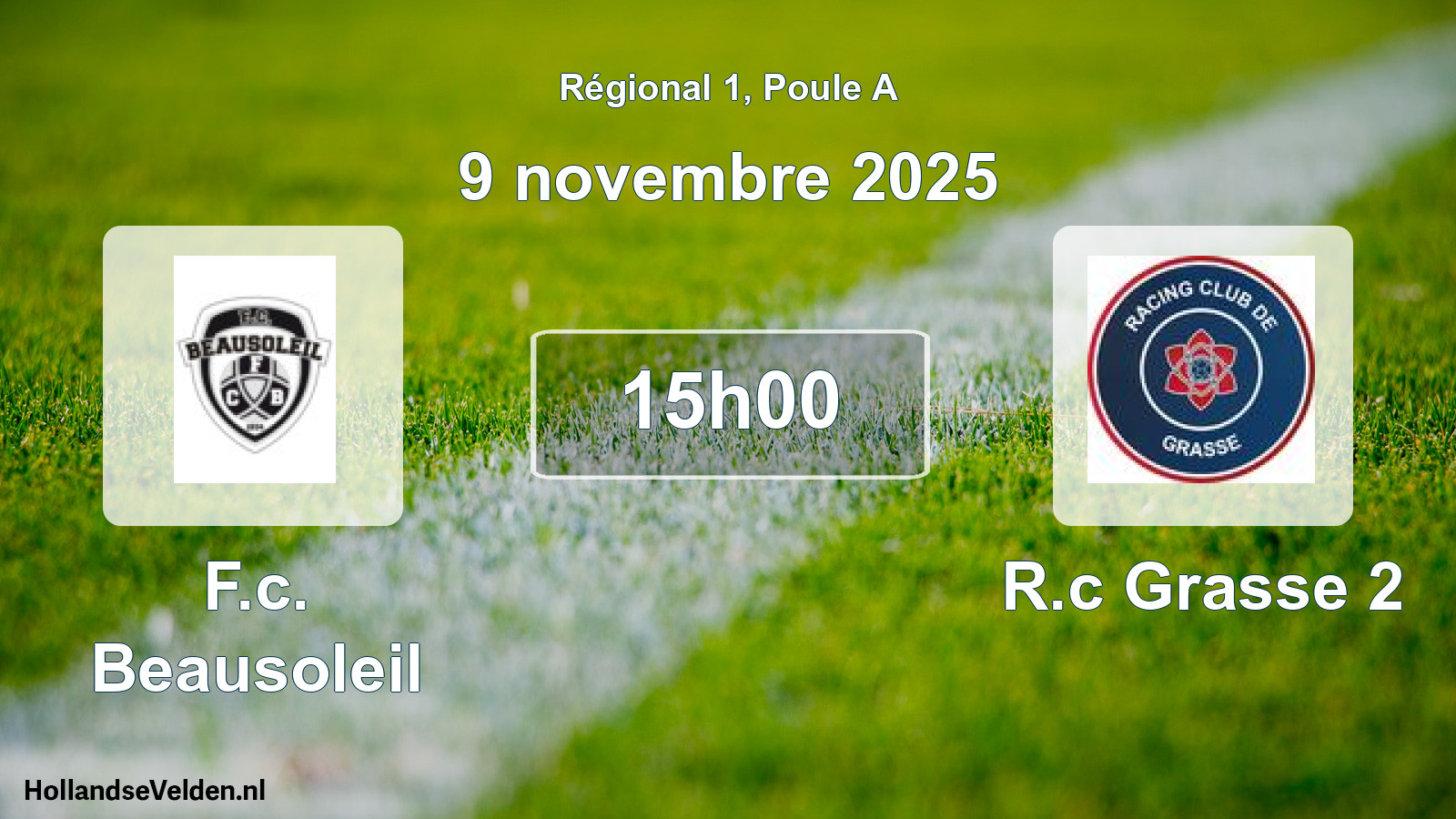 Geplande wedstrijd: F.c. Beausoleil - R.c Grasse 2 (9 novembre 2025)