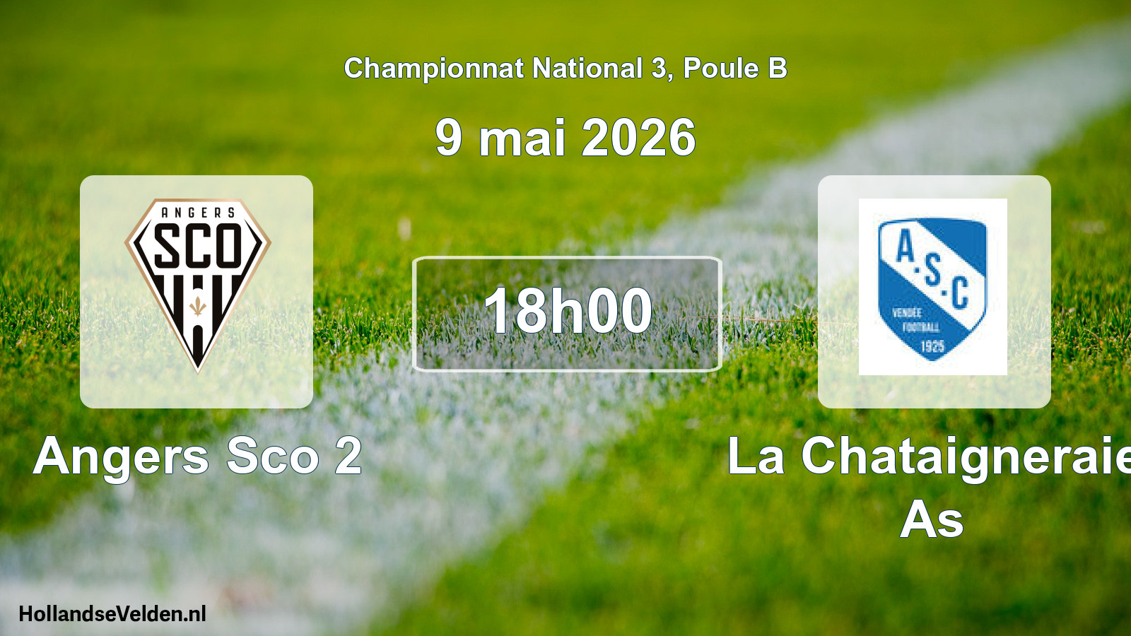 Geplande wedstrijd: Angers Sco 2 - La Chataigneraie As (9 mai 2026)
