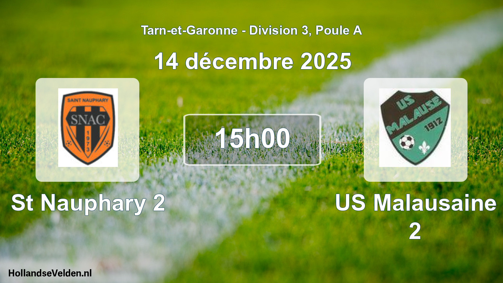 Match programmé: St Nauphary 2 - US Malausaine 2 (14 décembre 2025)