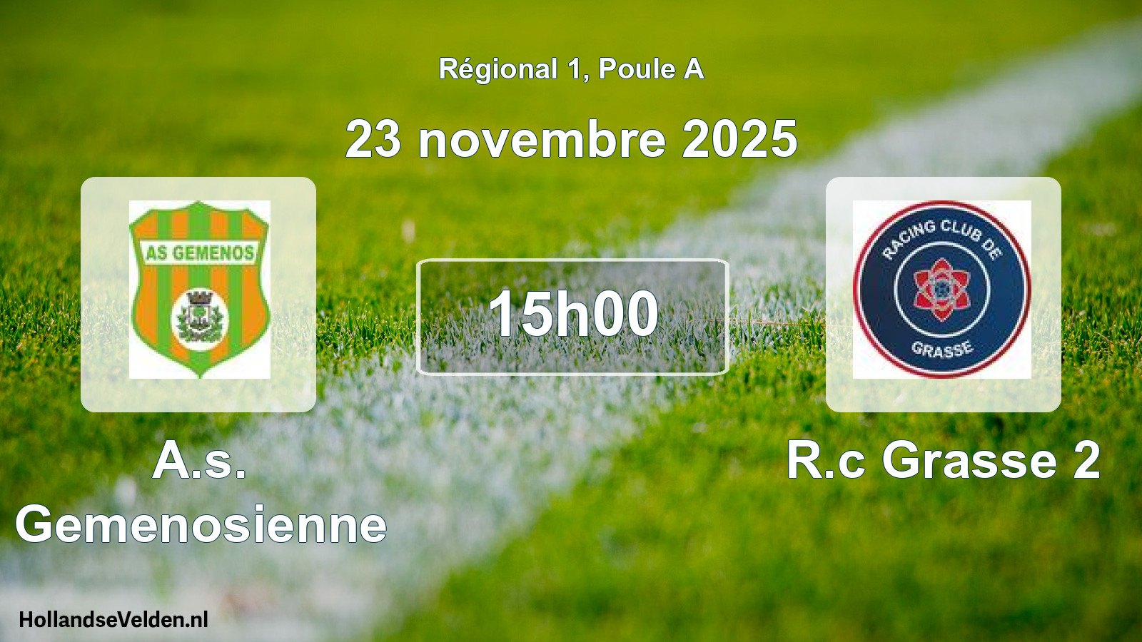 Geplande wedstrijd: A.s. Gemenosienne - R.c Grasse 2 (23 november 2025)
