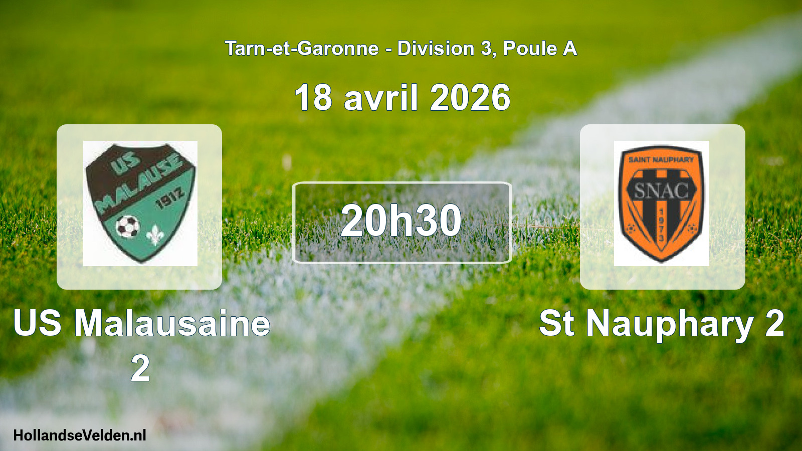 Match programmé: US Malausaine 2 - St Nauphary 2 (18 avril 2026)