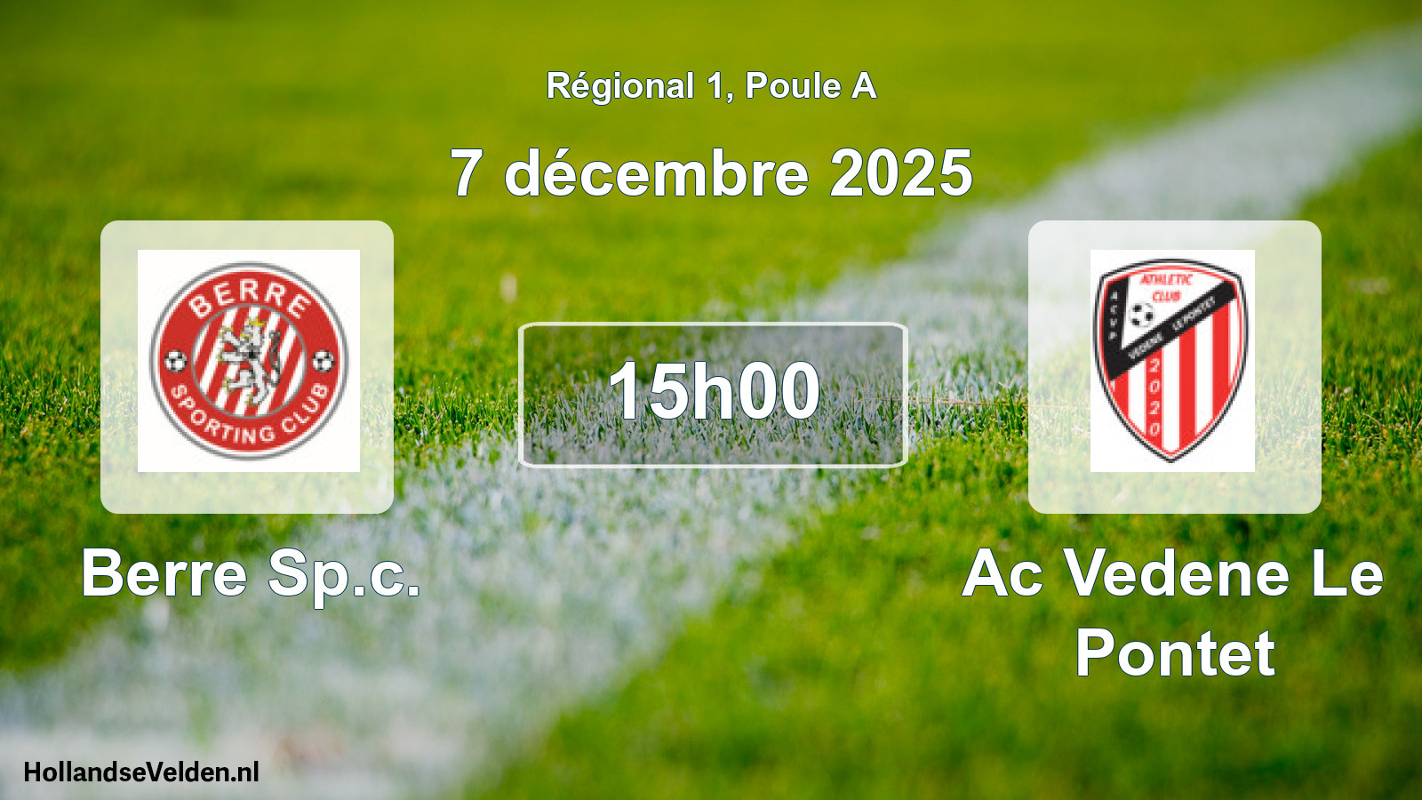 Scheduled Match: Berre Sp.c. - Ac Vedene Le Pontet (7 December 2025)