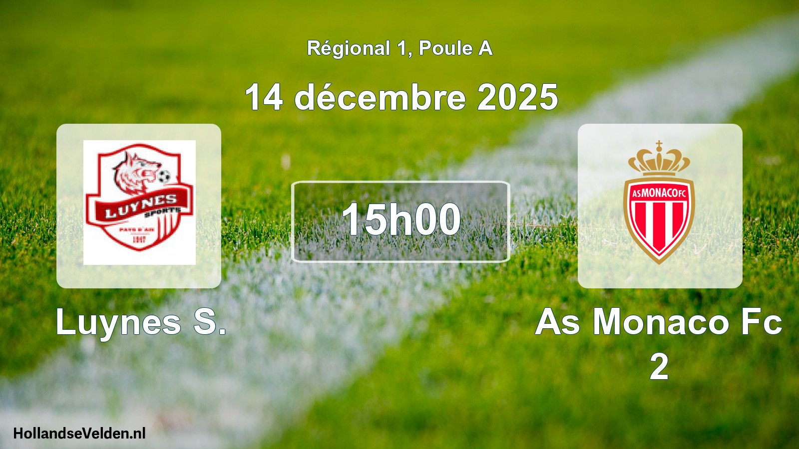Scheduled Match: Luynes S. - As Monaco Fc 2 (14 December 2025)