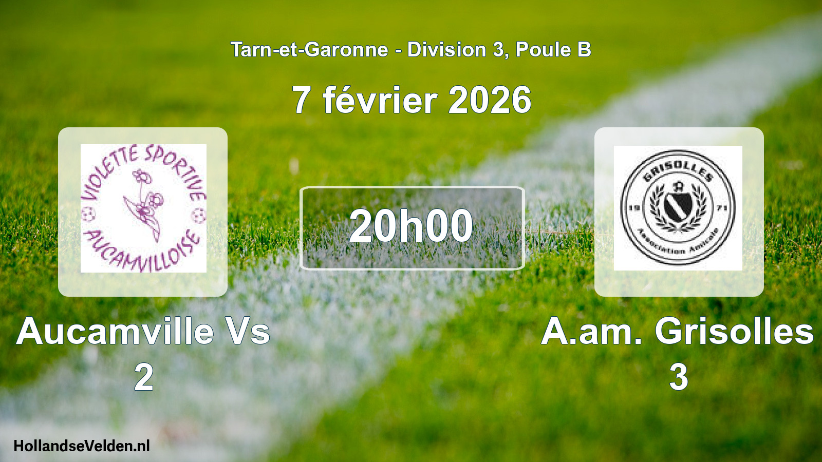 Geplande wedstrijd: Aucamville Vs 2 - A.am. Grisolles 3 (7 februari 2026)