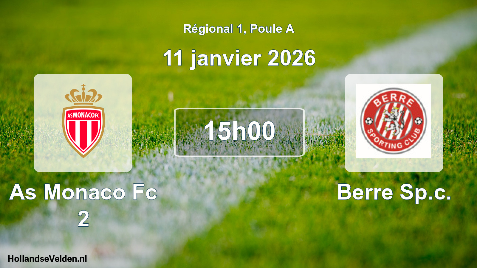 Scheduled Match: As Monaco Fc 2 - Berre Sp.c. (11 January 2026)
