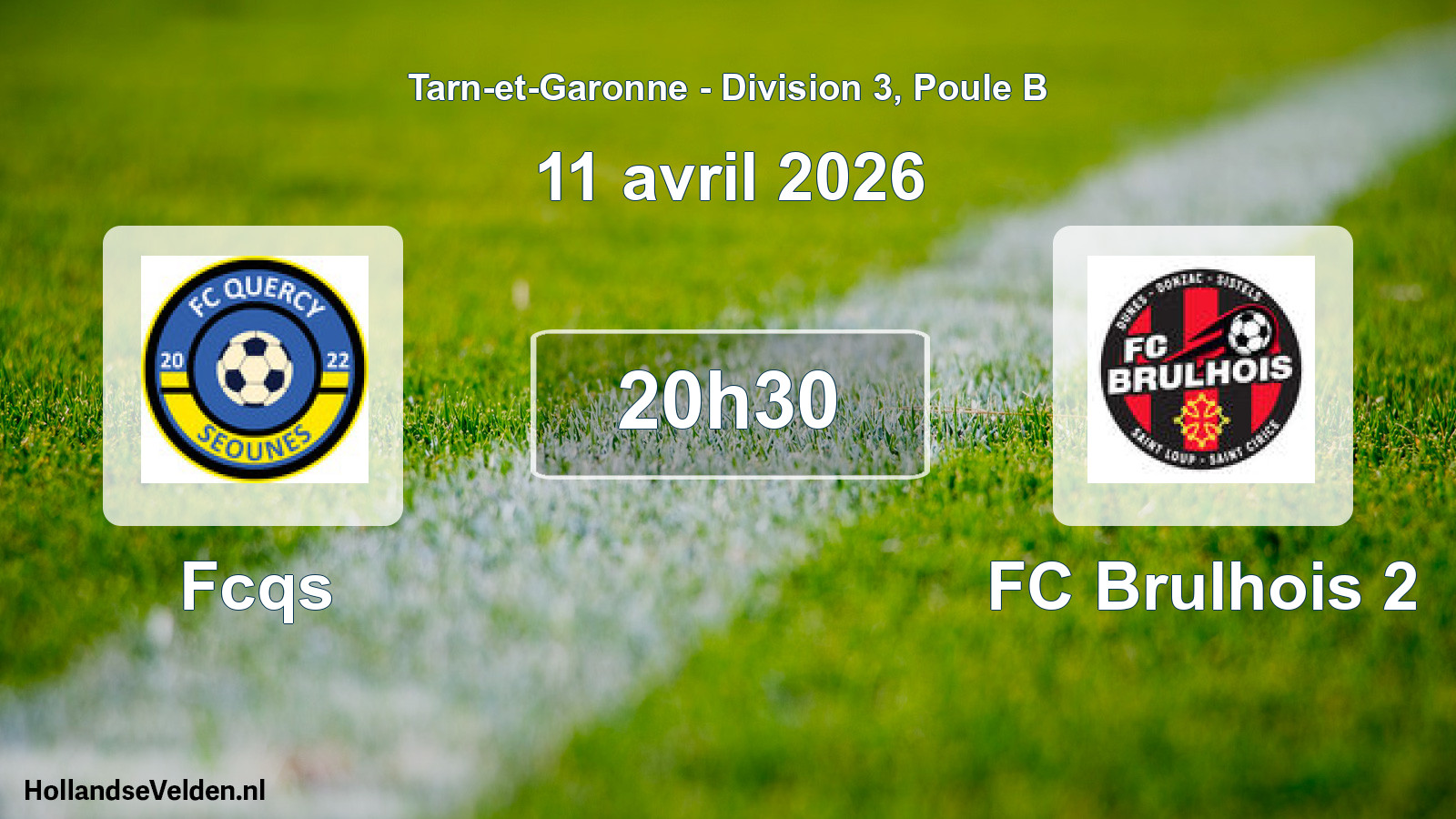 Scheduled Match: Fcqs - FC Brulhois 2 (11 April 2026)