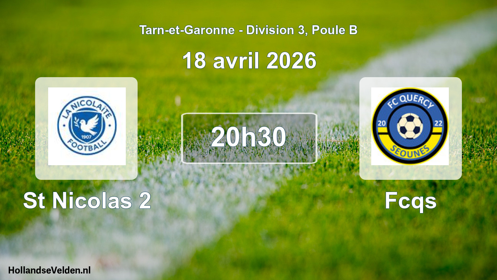 Scheduled Match: St Nicolas 2 - Fcqs (18 April 2026)