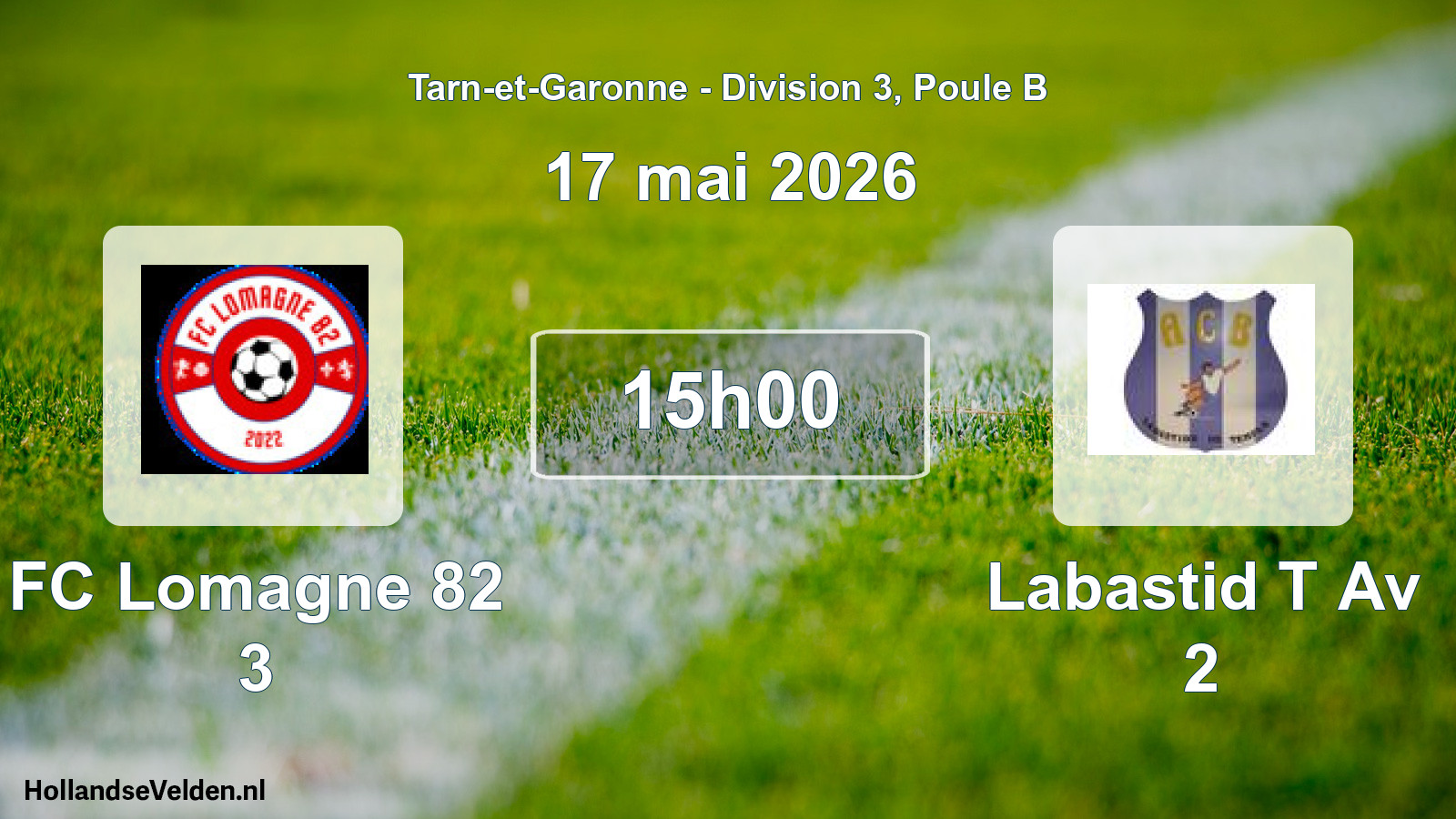 Match programmé: FC Lomagne 82 3 - Labastid T Av 2 (17 mai 2026)