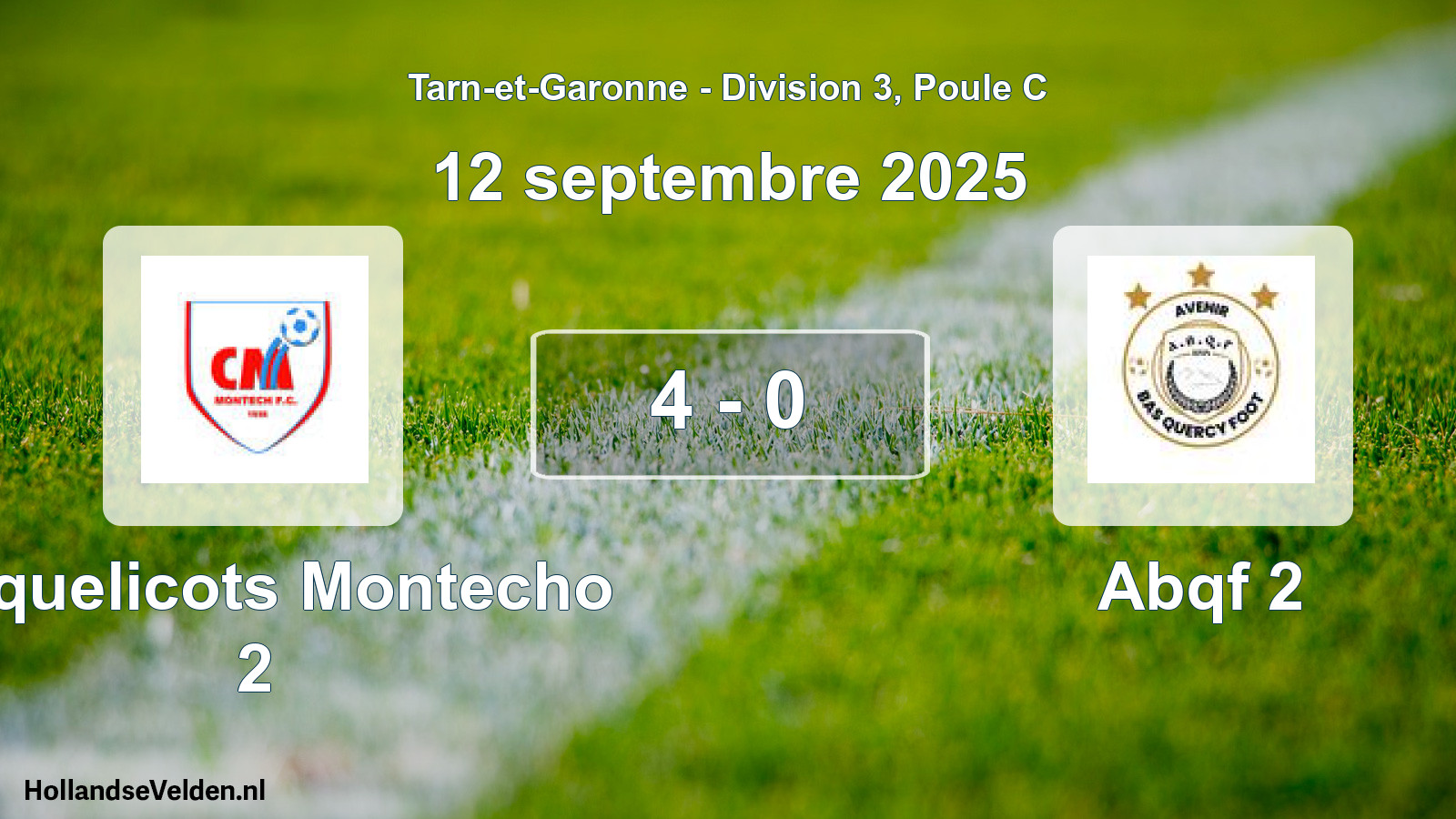 Match joué: Coquelicots Montecho 2 - Abqf 2 4 - 0 (12 septembre 2025)