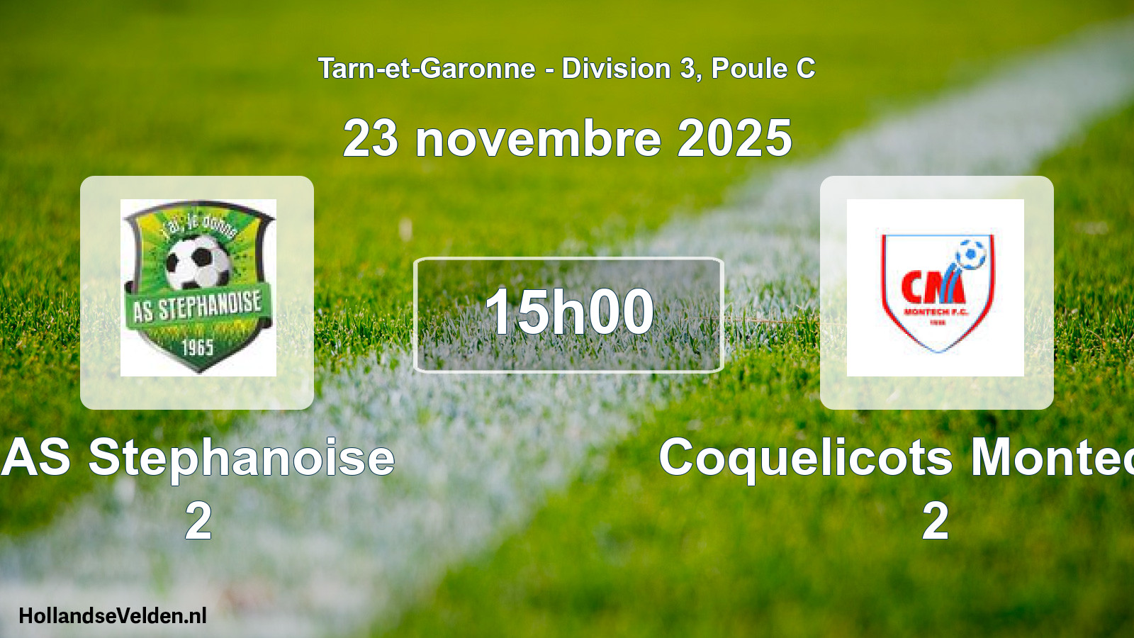 Match programmé: AS Stephanoise 2 - Coquelicots Montecho 2 (23 novembre 2025)