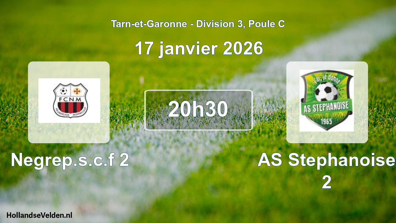 Match programmé: Negrep.s.c.f 2 - AS Stephanoise 2 (17 janvier 2026)