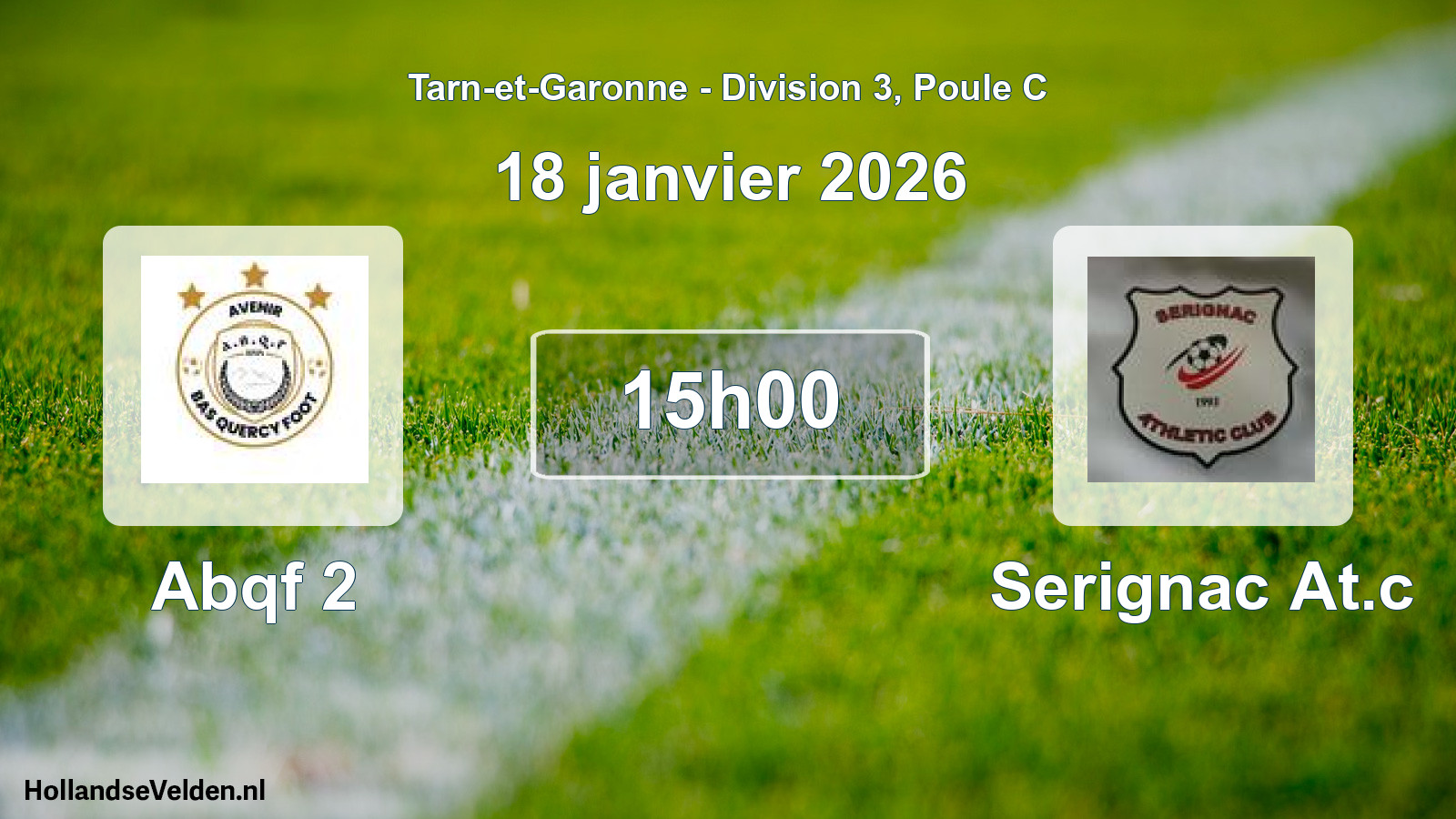 Match programmé: Abqf 2 - Serignac At.c (18 janvier 2026)