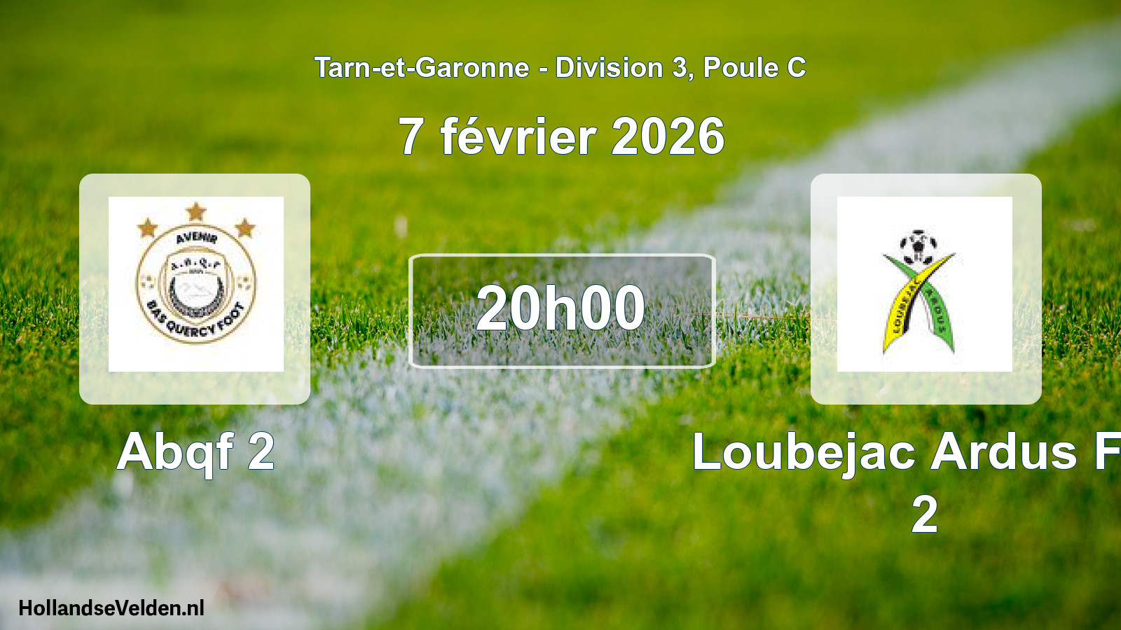 Match programmé: Abqf 2 - Loubejac Ardus FC 2 (7 février 2026)